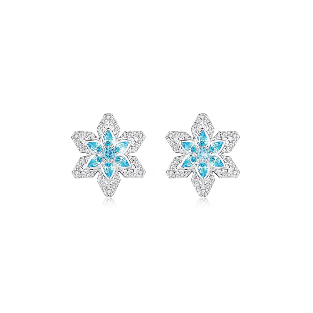 Star Lace Snowflake Earrings-2