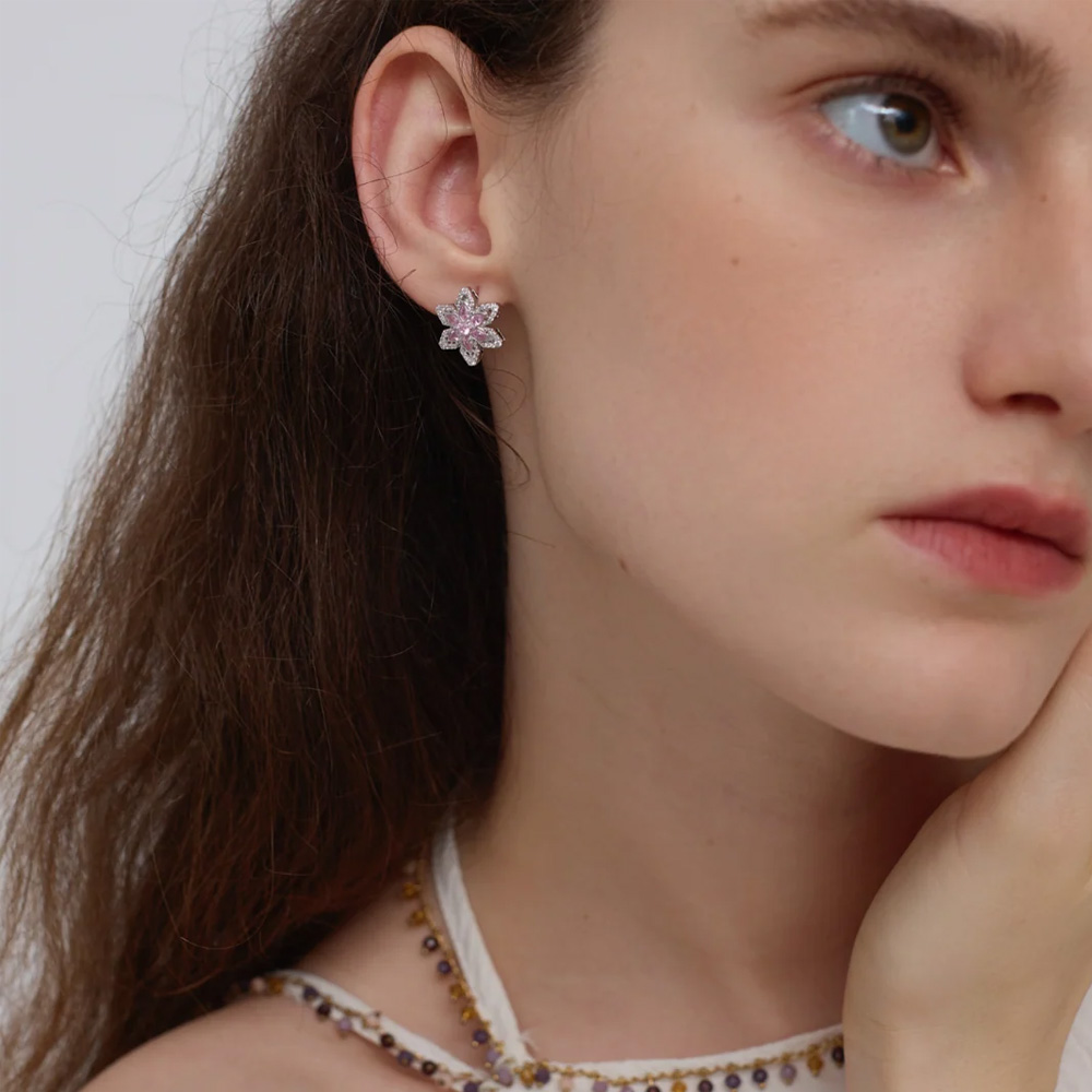 Star Lace Snowflake Earrings-3