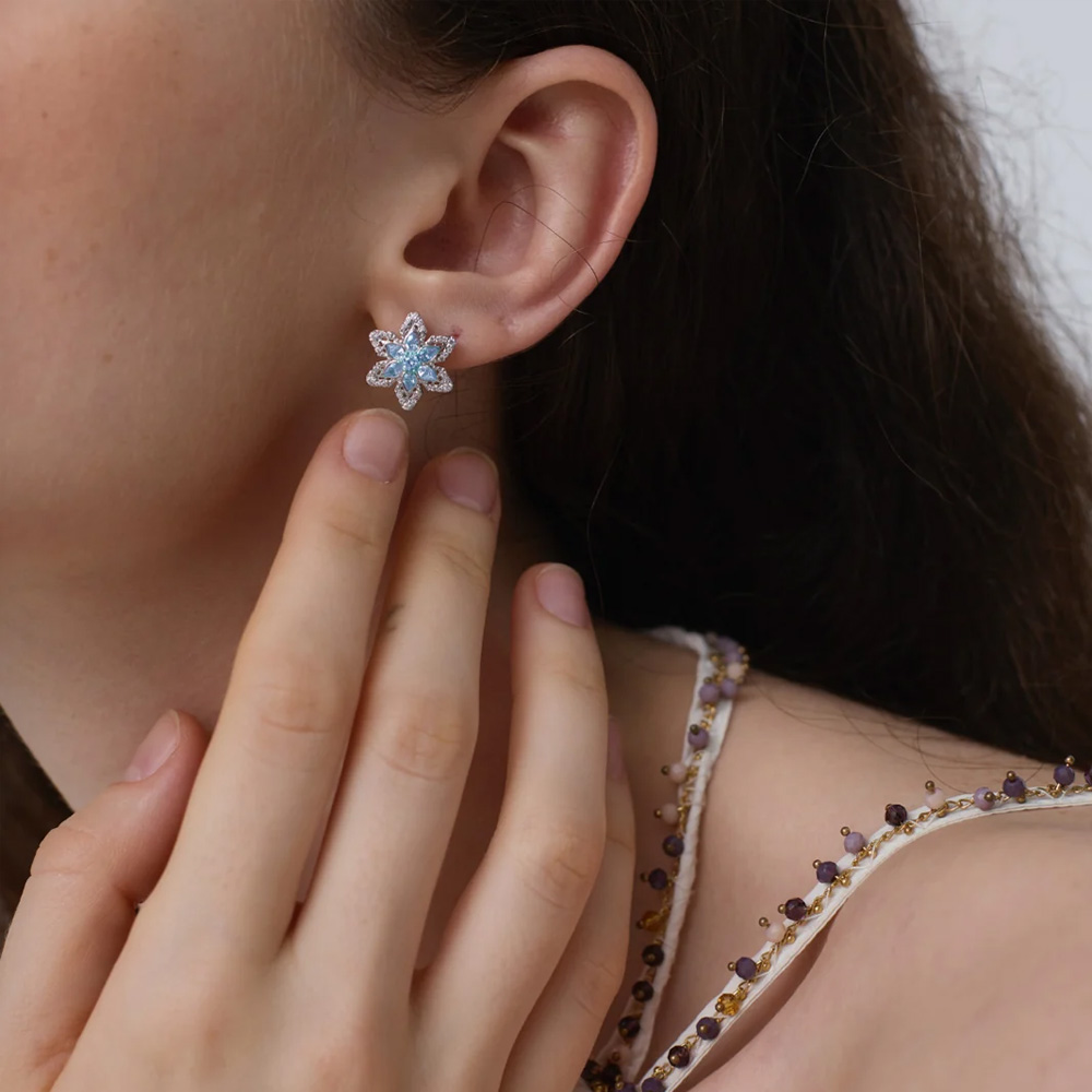 Star Lace Snowflake Earrings-9