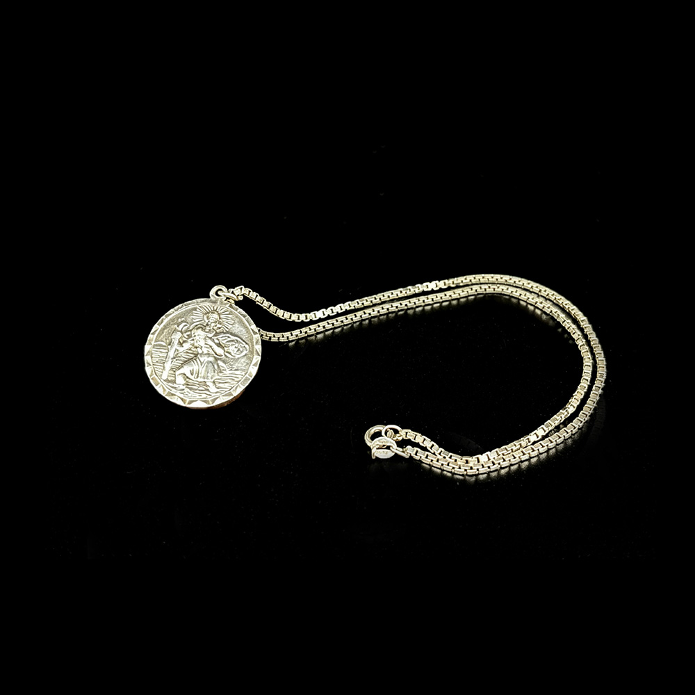 ZG014 Silver St Christopher Necklace